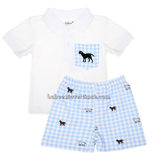 Labrador embroidery outfit for boys - BB1554